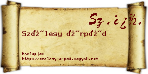Szélesy Árpád névjegykártya